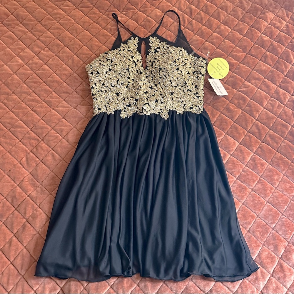 NWT Windsor black and gold dress